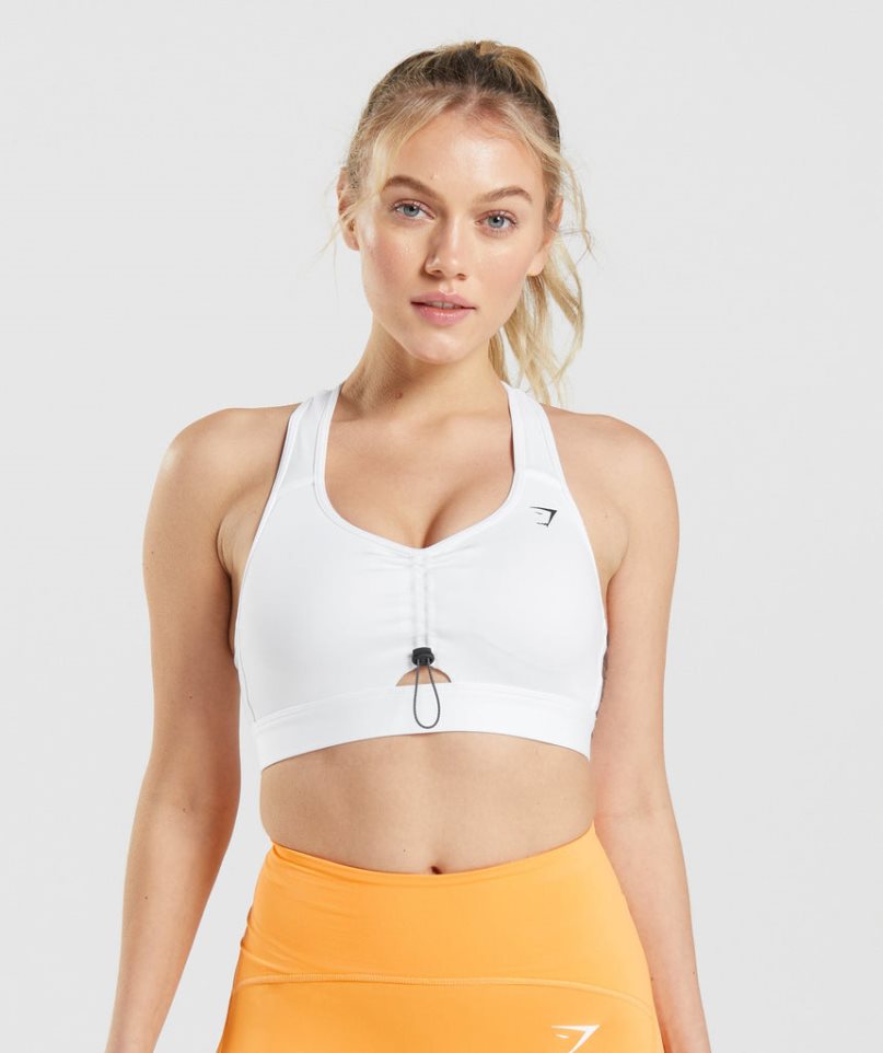 Staniki Sportowe Gymshark Pulse Damskie Białe | PL 567KWI